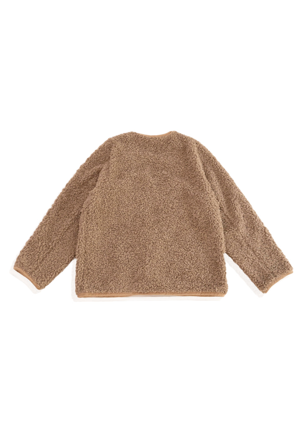 FAUX MOUTON COLLARLESS JACKET