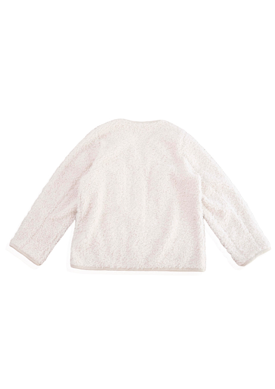 FAUX MOUTON COLLARLESS JACKET