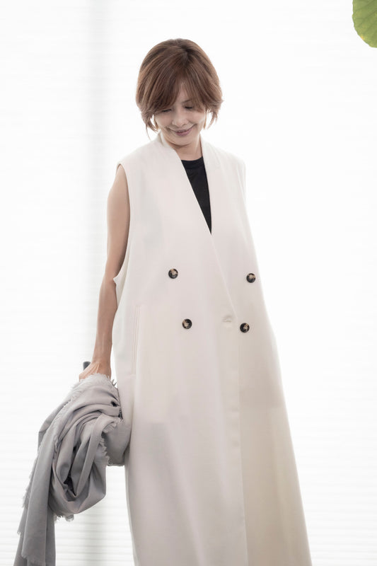 ミドール MIDOR melton long gilet