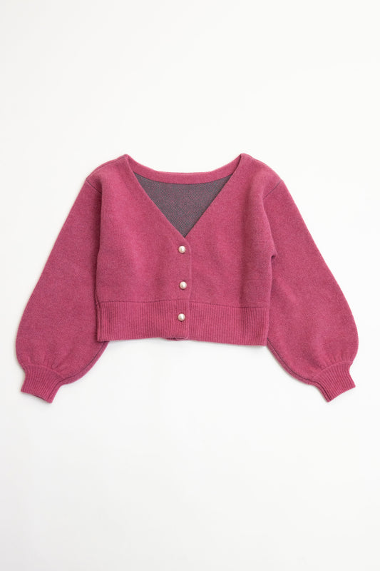 W-Jacquard 2way knit cardigan