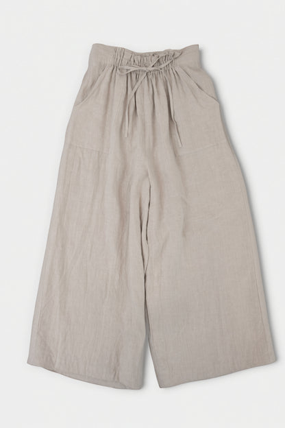 French linen wide pants