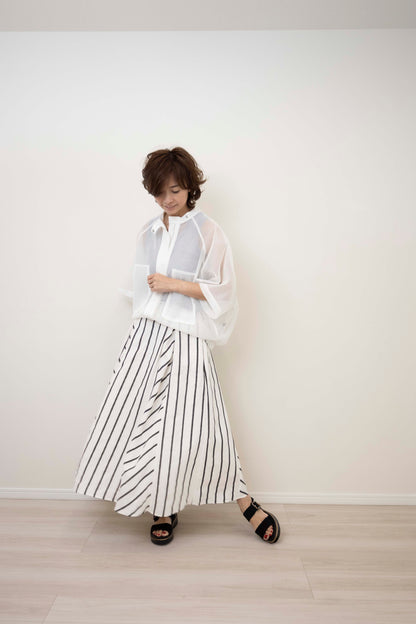 Bias Switching Stripe Skirt