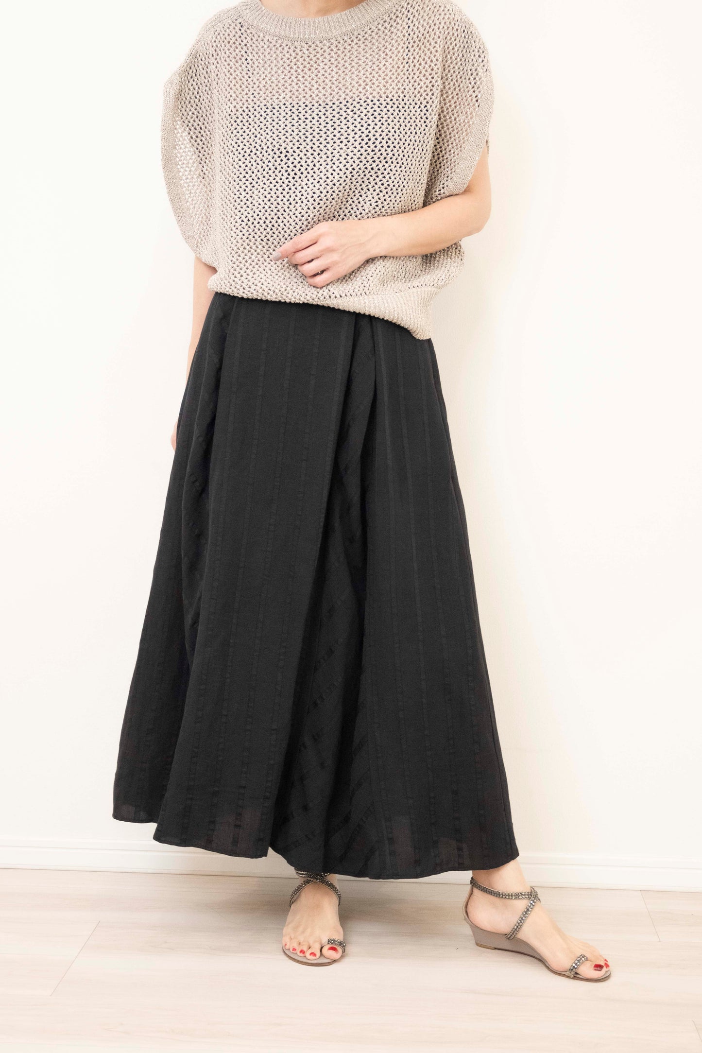 Bias Switching Stripe Skirt