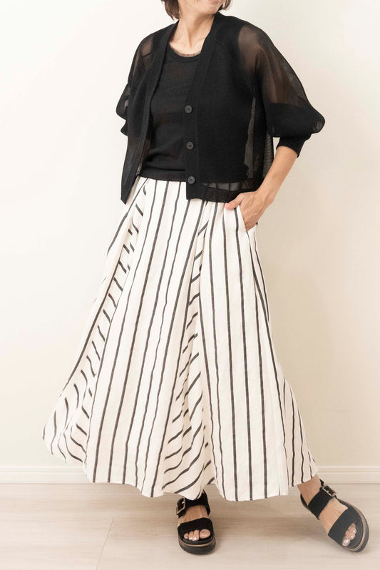 Bias Switching Stripe Skirt