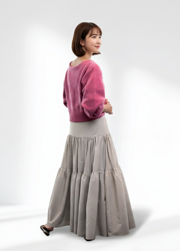 W-Jacquard 2way knit cardigan