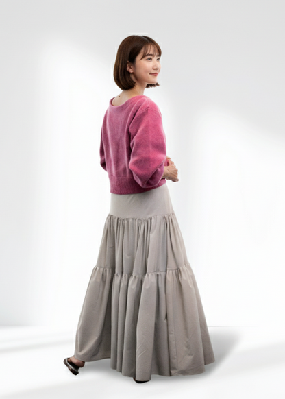 W-Jacquard 2way knit cardigan