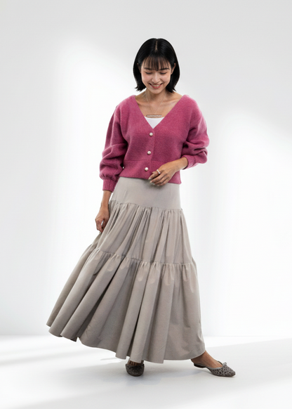 W-Jacquard 2way knit cardigan