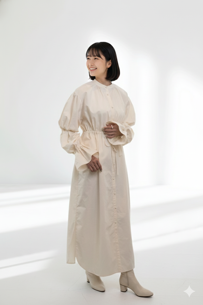 volume sleeve shirt  dress　