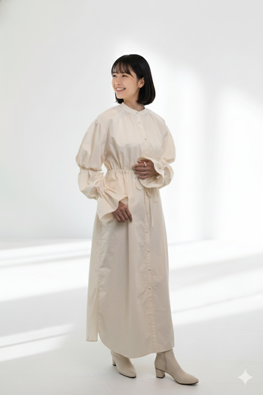 volume sleeve shirt  dress　