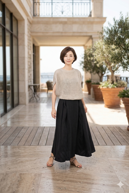 Bias Switching Stripe Skirt