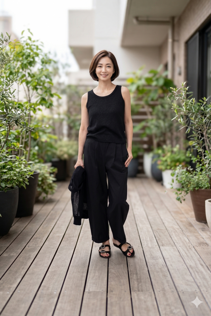 Glitter Tulle Trim Tank Top