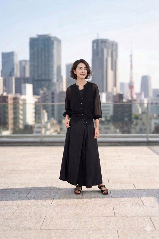 Bias Switching Stripe Skirt