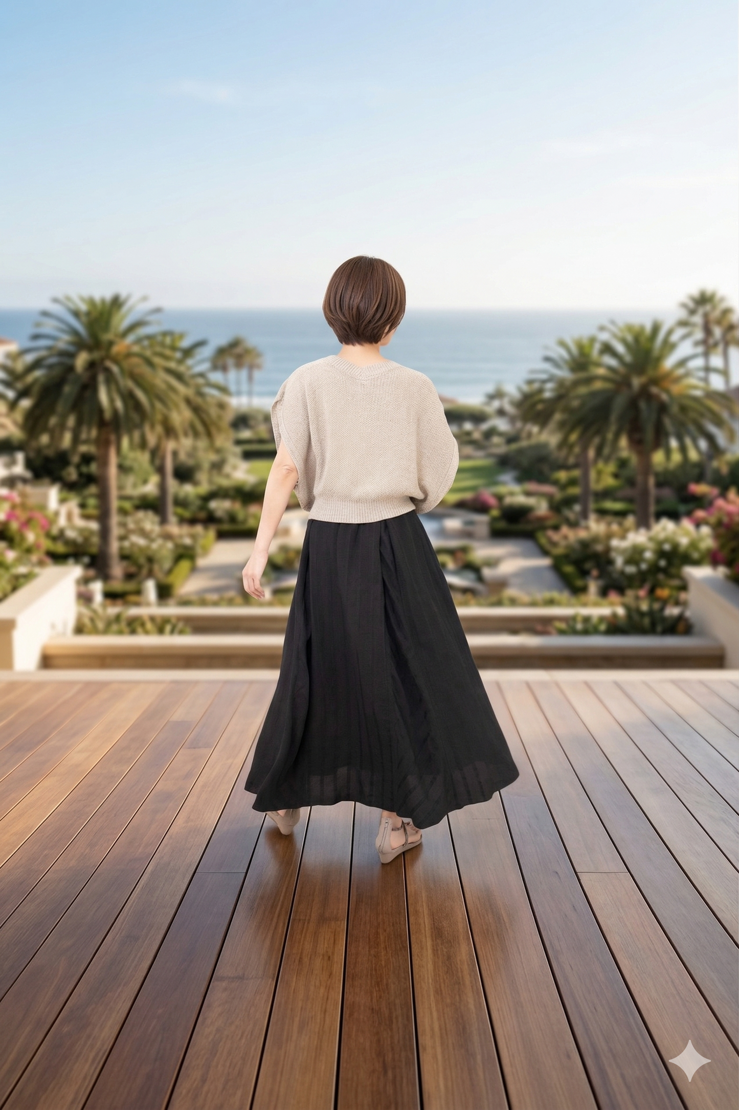 Bias Switching Stripe Skirt