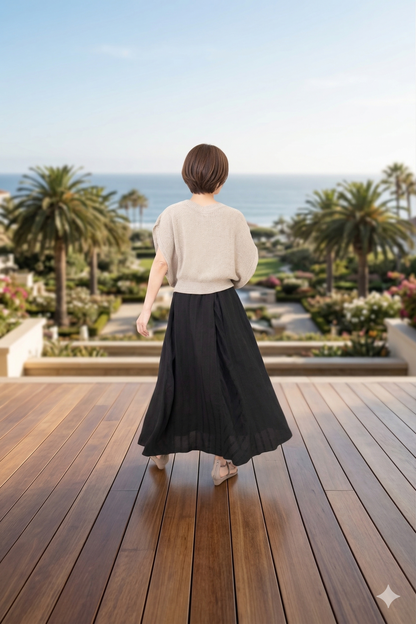 Bias Switching Stripe Skirt