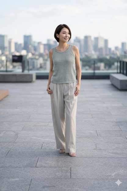 Glitter Tulle Trim Tank Top