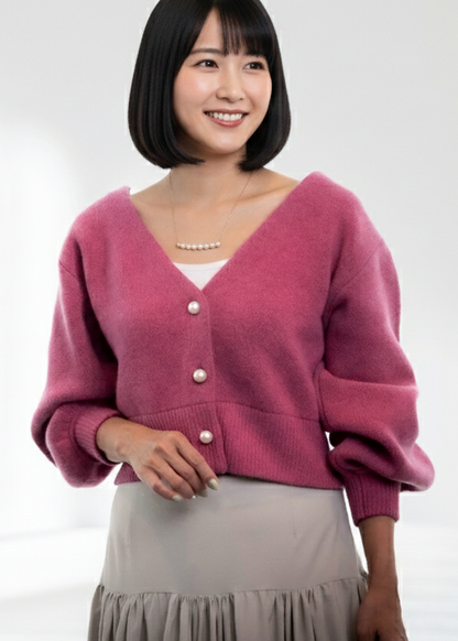 W-Jacquard 2way knit cardigan