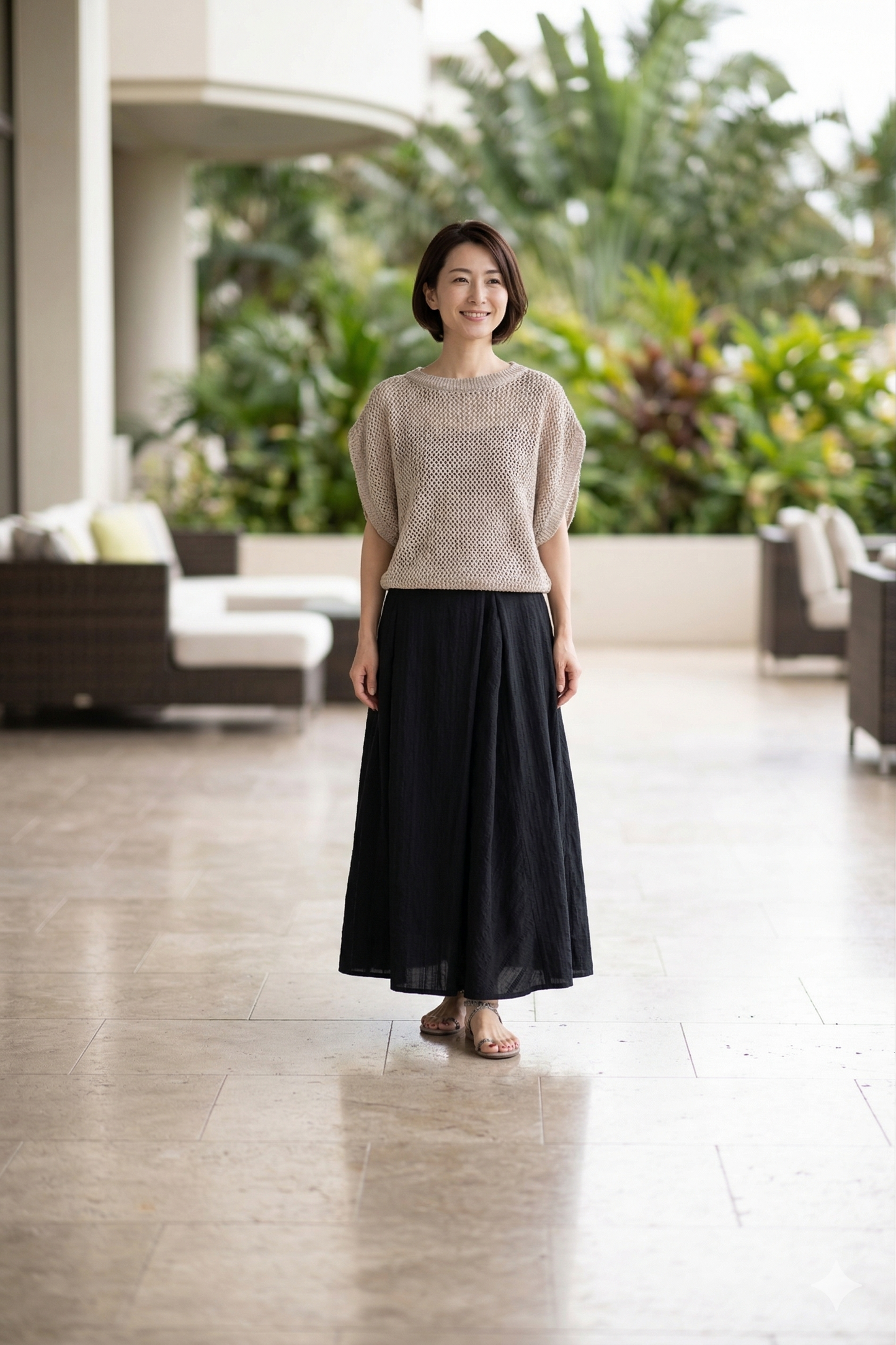 Bias Switching Stripe Skirt