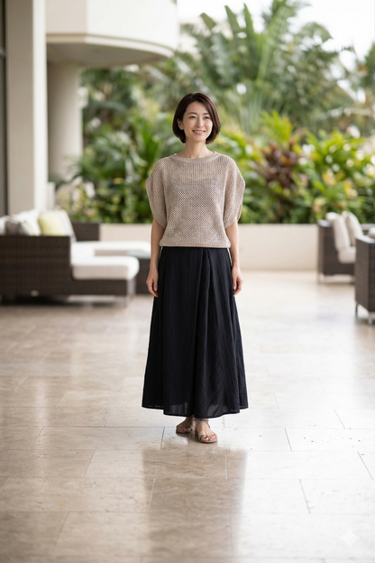 Bias Switching Stripe Skirt