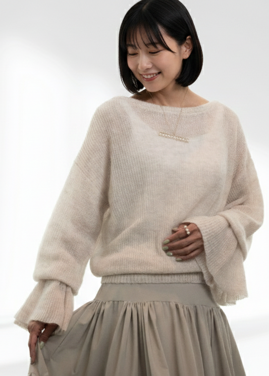 mohair blend sheer knit