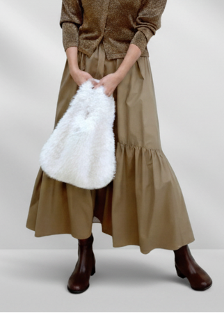 Leather-like Tiered Skirt