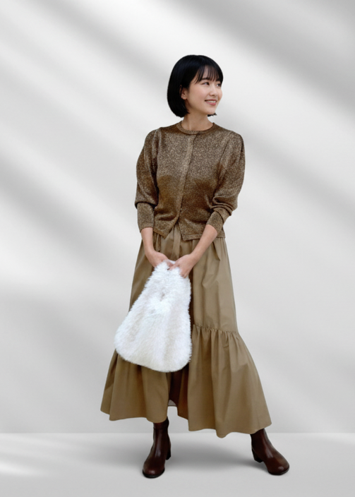 Leather-like Tiered Skirt