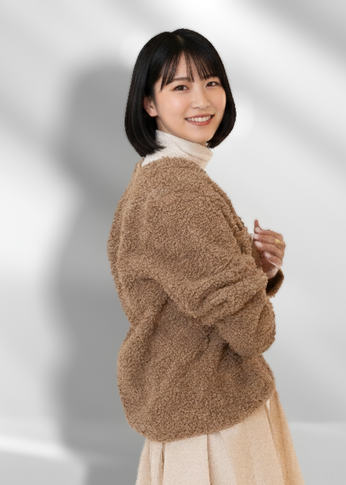 FAUX MOUTON COLLARLESS JACKET