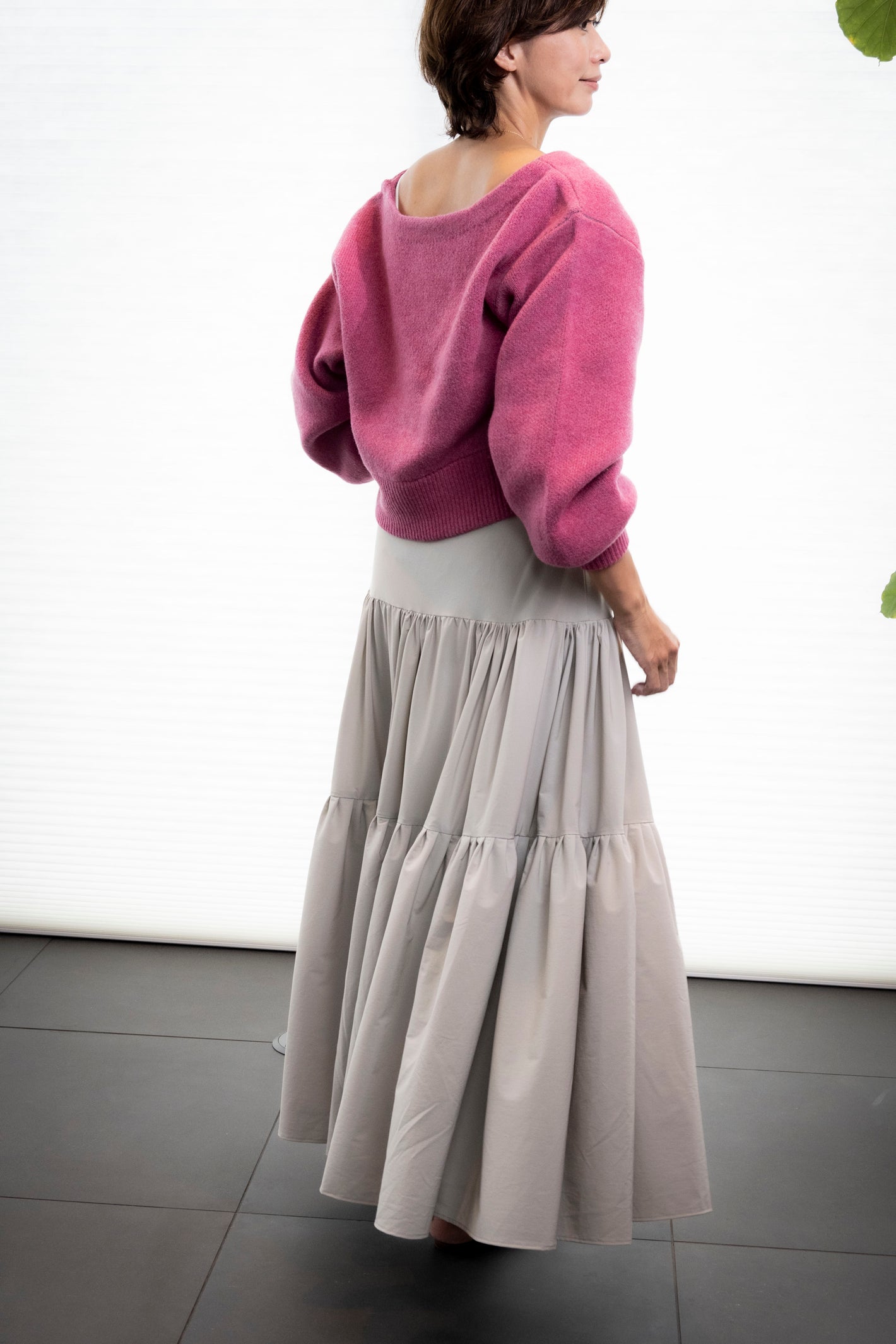 MID'OR W-Jacquard 2way knit cardigan