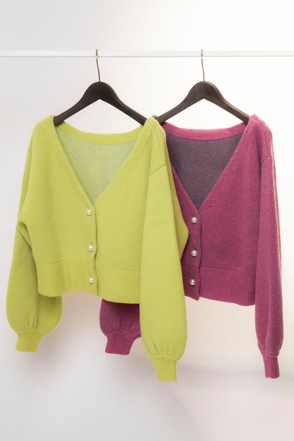 W-Jacquard 2way knit cardigan